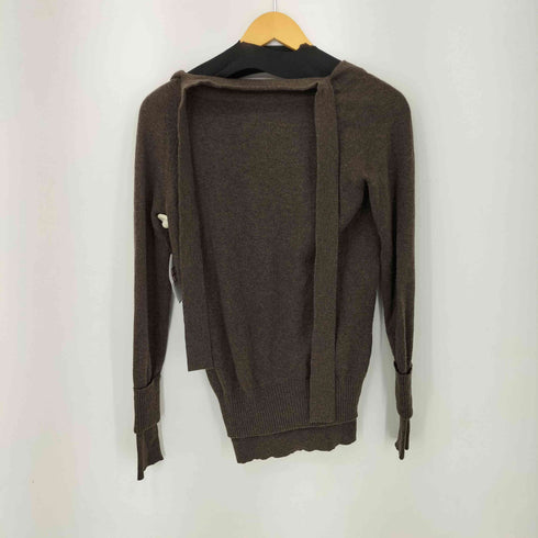 Neil Barrett イタリア製 ウール混 カシミア シルク ボウタイ Vネックニット レディース import:S