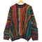 クージー COOGI 90S オーストラリア製 マルチカラー 総柄 3D ニット セーター メンズ import:M