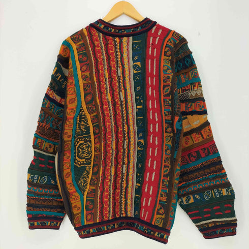 クージー COOGI 90S オーストラリア製 マルチカラー 総柄 3D ニット セーター メンズ import:M