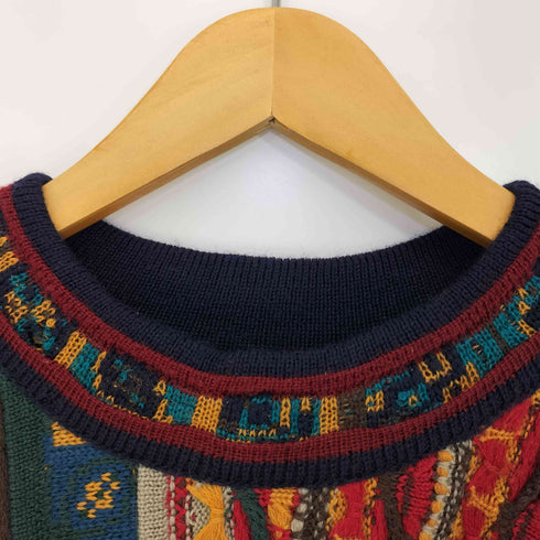 クージー COOGI 90S オーストラリア製 マルチカラー 総柄 3D ニット セーター メンズ import:M