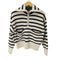 ザラ ZARA ハイネックボーダーハーフジップコットンニット レディース import:S