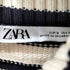 ザラ ZARA ハイネックボーダーハーフジップコットンニット レディース import:S