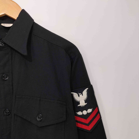 ユーエスネイビー U.S.NAVY ユーティリティシャツ 87年製 ワッペン付き メンズ 15 1/2