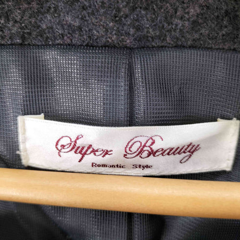 SUPER BEAUTY ビジュー ウール 比翼 コート レディース 40