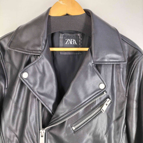 ザラ ZARA フェイクレザー ダブルライダースジャケット メンズ import:M