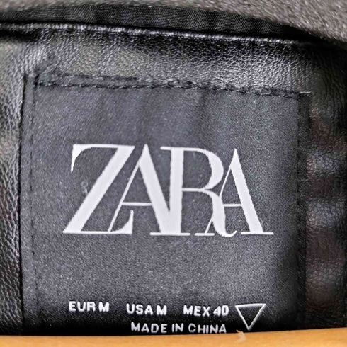 ザラ ZARA フェイクレザー ダブルライダースジャケット メンズ import:M