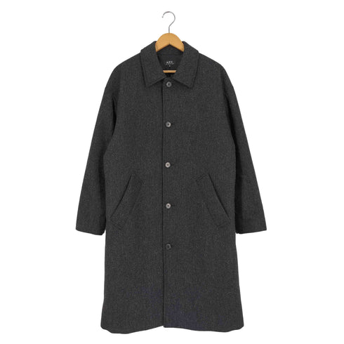 アーペーセー A.P.C. ヘリンボーン ウール ステンカラーコート メンズ import:M