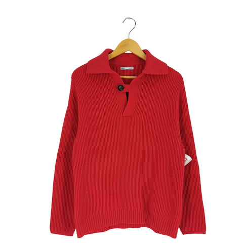 ザラ ZARA テクスチャー ポロ ニット メンズ import:M