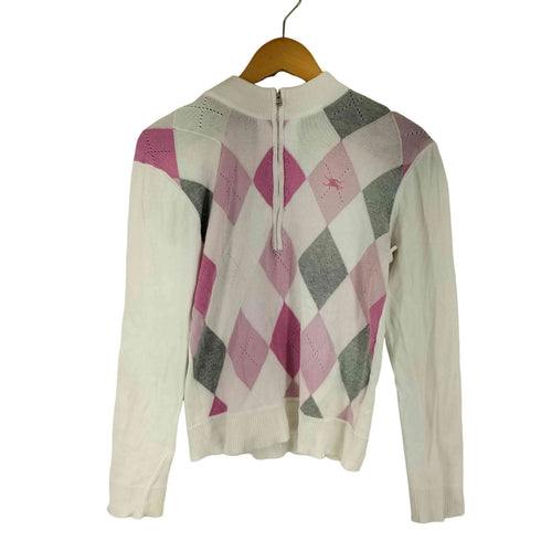 バーバリーゴルフ BURBERRY GOLF ジップアップアーガイルニット レディース JPN:M