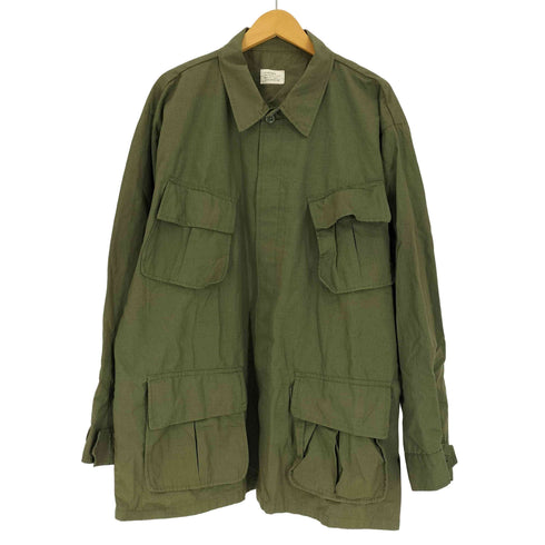 ユーエスアーミー U.S. ARMY 60S 4TH COTTON WIND RESISTANT RIP STOP POPLIN CLASS 1 URBAN SURPLUS リップストップ ポプリン 4th ジャングルファティーグ ミリタリーシャツ 1968年製 メンズ import:XXL