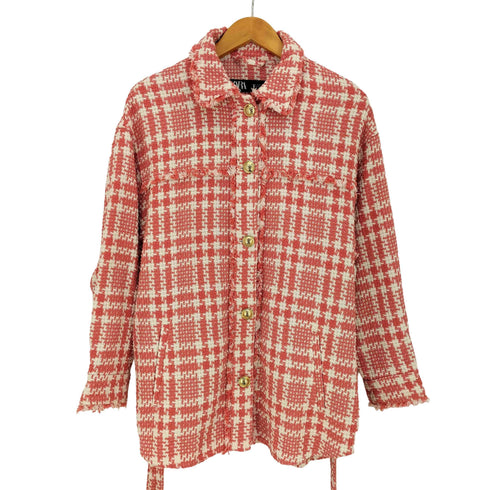 ザラ ZARA 金ボタン ツイード ジャケット メンズ import:S
