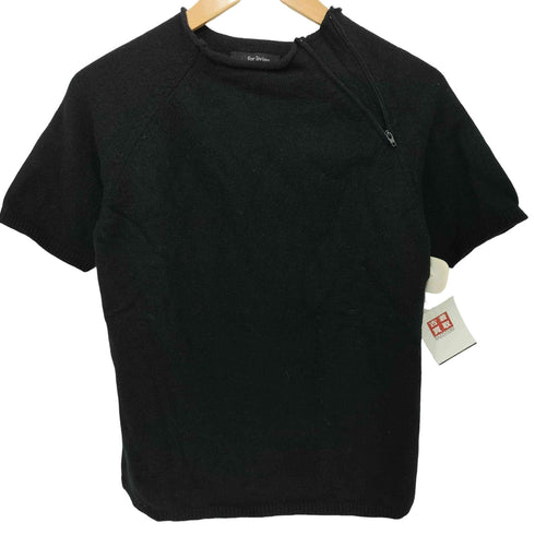 ワイズフォーリビング Ys for living ウール混 ジップデザイン S/S ニット レディース