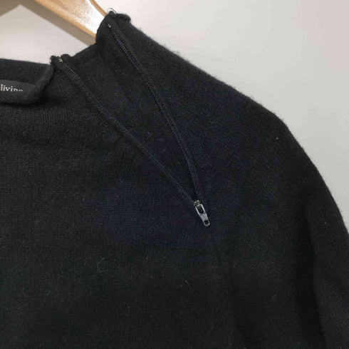 ワイズフォーリビング Ys for living ウール混 ジップデザイン S/S ニット レディース