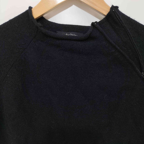 ワイズフォーリビング Ys for living ウール混 ジップデザイン S/S ニット レディース