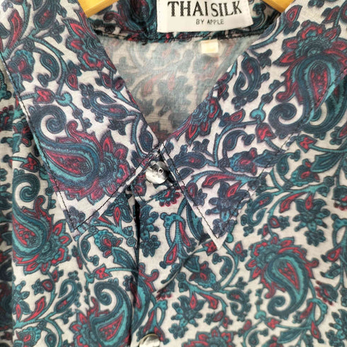 THAI SILK S/S ペイズリー柄シルクシャツ メンズ JPN:L