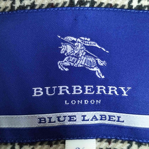バーバリーブルーレーベル BURBERRY BLUE LABEL ウールノバチェックライナー付き トレンチコート レディース 36