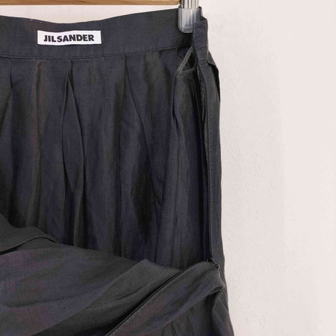 ジルサンダー JIL SANDER リネン タックスカート レディース EUR:36