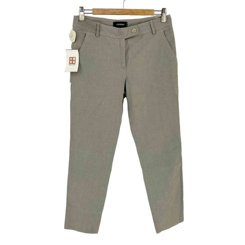 チヴィディーニ CIVIDINI MADE IN ITALY 裾スリット コットンポリ ストレートパンツ レディース 40