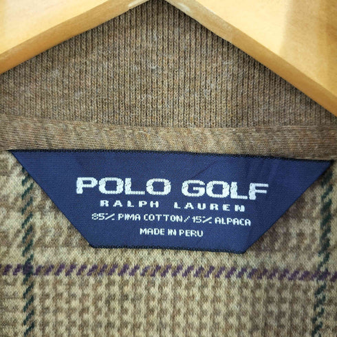 ポロゴルフラルフローレン POLO GOLF RALPH LAUREN ガンクラブチェック ハーフジップ アルパカ混 ニット メンズ import:M