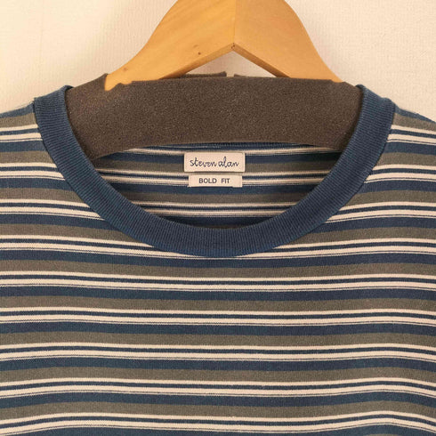 スティーブンアラン Steven Alan SIRO BORDER SHORT SLEEVE TEE -LOOSE/Tシャツ メンズ JPN:XL