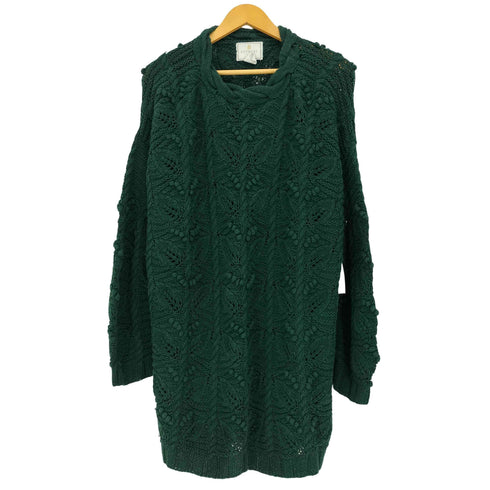 express tricot レーヨン混 透かし網みニット メンズ import:L