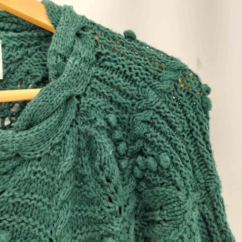 express tricot レーヨン混 透かし網みニット メンズ import:L