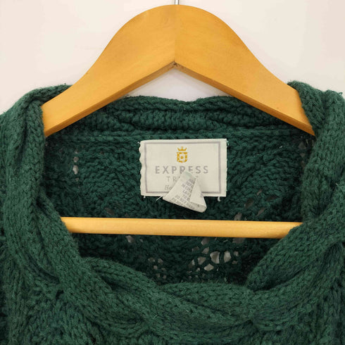 express tricot レーヨン混 透かし網みニット メンズ import:L