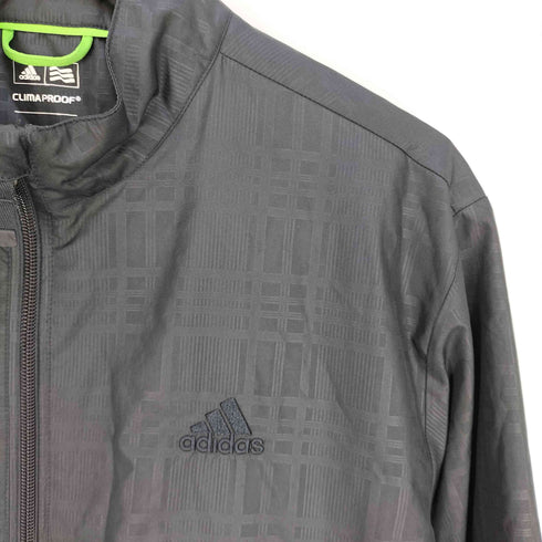アディダス adidas CLIMA PROOF チェック柄 ロゴ刺繍 ジップアップ ジャケット メンズ import:L