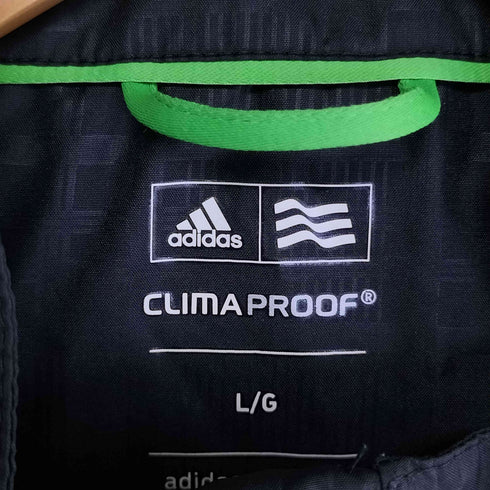 アディダス adidas CLIMA PROOF チェック柄 ロゴ刺繍 ジップアップ ジャケット メンズ import:L