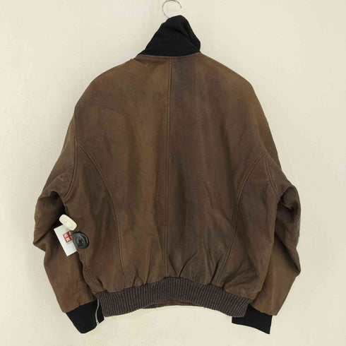 エヒデスレザー ECHT LEDER 裏地キルティング 斜めジップレザーブルゾン YKK メンズ