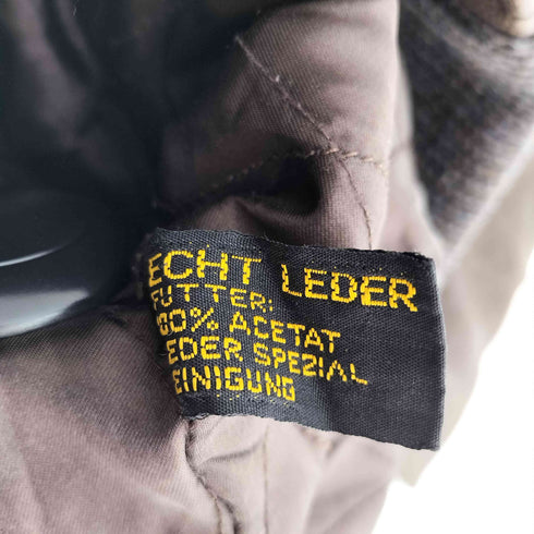 エヒデスレザー ECHT LEDER 裏地キルティング 斜めジップレザーブルゾン YKK メンズ