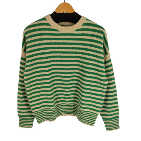 ビームスボーイ BEAMS BOY 22AW 7ゲージ ボーダー クルーネック ニット レディース