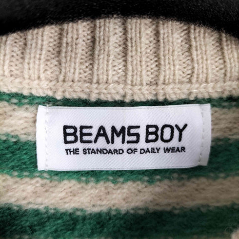 ビームスボーイ BEAMS BOY 22AW 7ゲージ ボーダー クルーネック ニット レディース