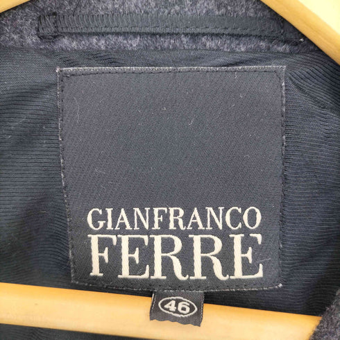 ジャンフランコフェレ GIANFRANCO FERRE イタリア製 ラインデザイン ウール 2B テーラードジャケット レディース EUR:46