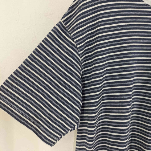 ゲス GUESS MADE IN KOREA フロントロゴ刺繍 細ボーダーTシャツ メンズ import:L