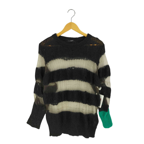 ディーゼル DIESEL ボーダー モヘア混 生地 切替 シアーニット レディース import:XS