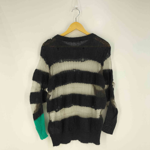 ディーゼル DIESEL ボーダー モヘア混 生地 切替 シアーニット レディース import:XS