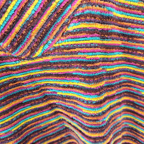 ミッソーニ MISSONI マルチカラー ボーダー 3Dニット ハイネックプルオーバー イージーパンツ セットアップ レディース L