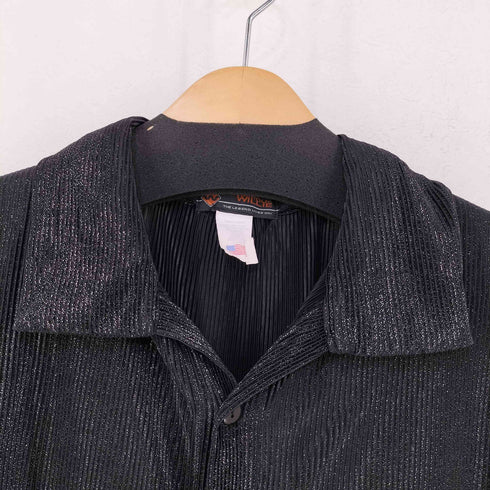 DANGEROUS WILLIE MADE IN USA ラメ入りプリーツS/Sシャツ メンズ import:L