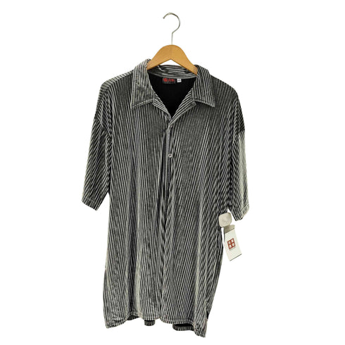 メタリック オープンカラーベロアS/Sシャツ メンズ import:XXL