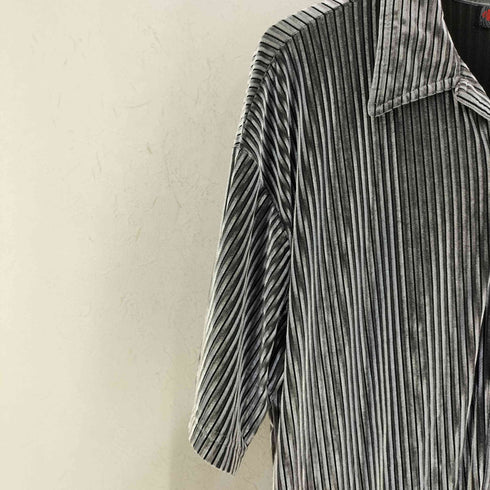メタリック オープンカラーベロアS/Sシャツ メンズ import:XXL