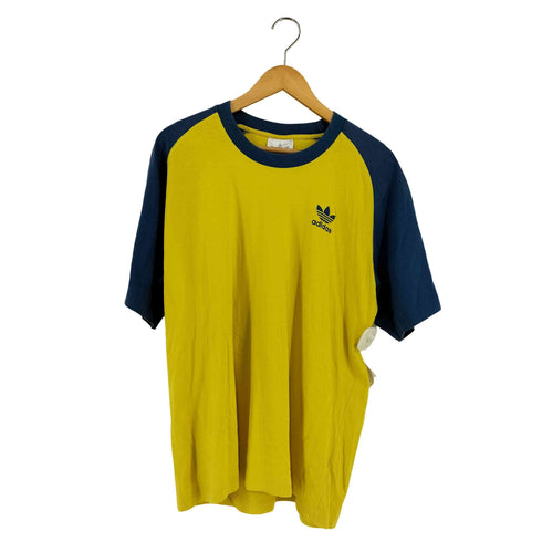 アディダス adidas 銀タグ トレフォイルロゴ ラグラン バイカラーTシャツ メンズ import:XL