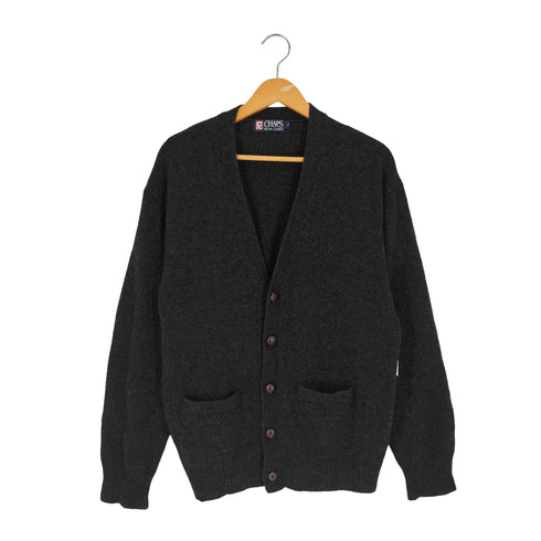 チャップスラルフローレン CHAPS RALPH LAUREN クルミボタン ポケット ウールニットカーディガン メンズ import:L