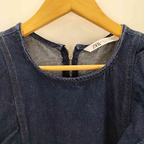 ザラ ZARA デニムフリルワンピース レディース import:M