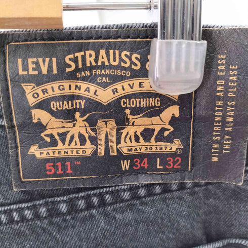 リーバイス Levis 511 SKATEBOARDING SKATE SLIM 5 POCKET S&E CHINA PEAK ブラックデニム 後染め メンズ 34/32