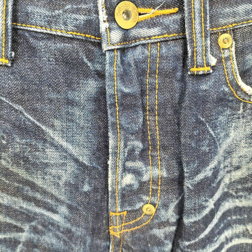 PRPS JEANS 赤耳 ボタンフライ クラッシュデニムパンツ メンズ UK:28-29