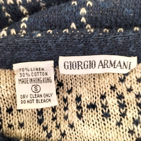 ジョルジオアルマーニ Giorgio Armani 香港製 リネン混ニット メンズ JPN:S