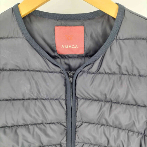 アマカ amaca ノーカラー ライト ダウン ジャケット レディース JPN:38