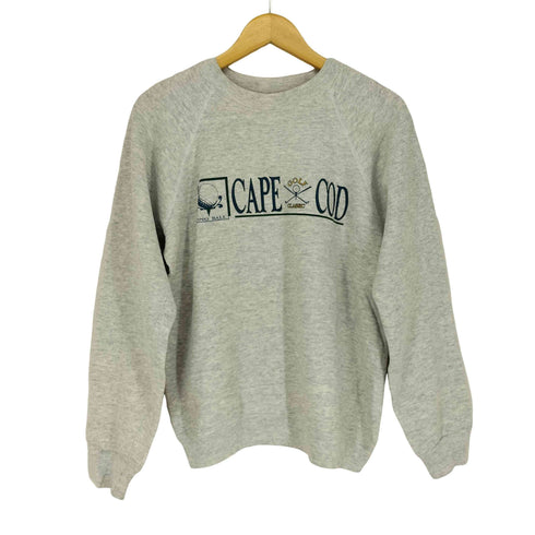 ヘインズ Hanes 80~90S MADE IN USA CAPE COD ゴルフモチーフプリントラグランスウェット メンズ JPN:L