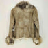 carrieleparis ミックスファー付き クロップド ムートンジャケット レディース